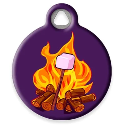 Crackling Campfire Pet ID Tag by Dog Tag Art by Lupine Pet