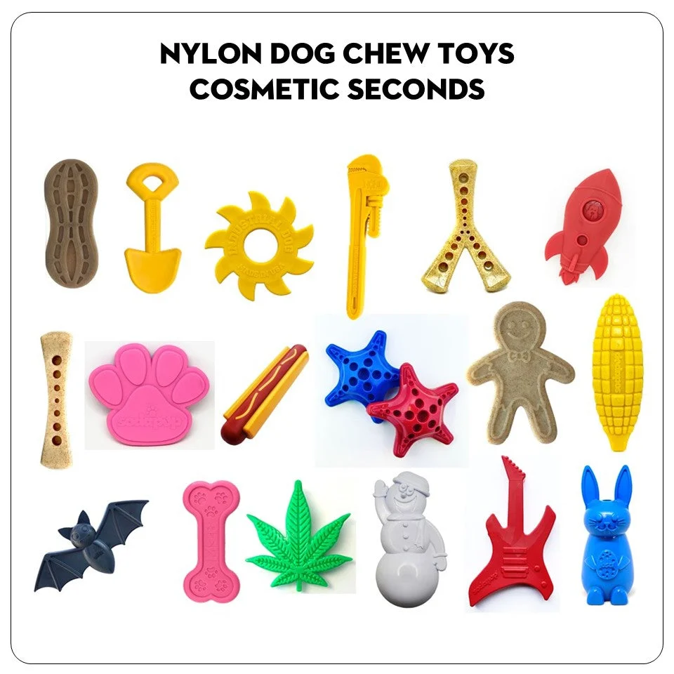 Bulk Nylon Dog Chew Toys for Daycares & Kennels | 20-Pack Cosmetic B Grade by SodaPup
