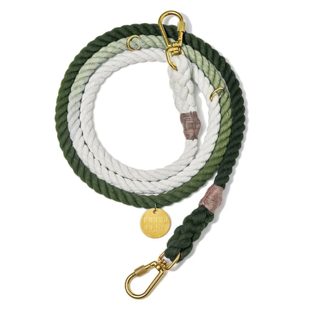 Olive Ombre Cotton Rope Dog Leash, Adjustable - Found My Animal by Found My Animal