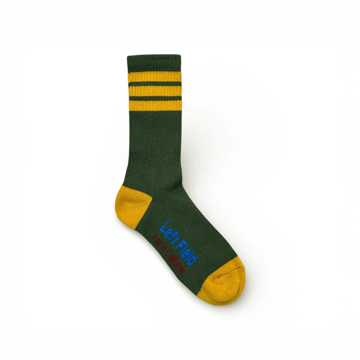 Olive and Orange Striped Bamboo Tube Socks by Left Field NYC