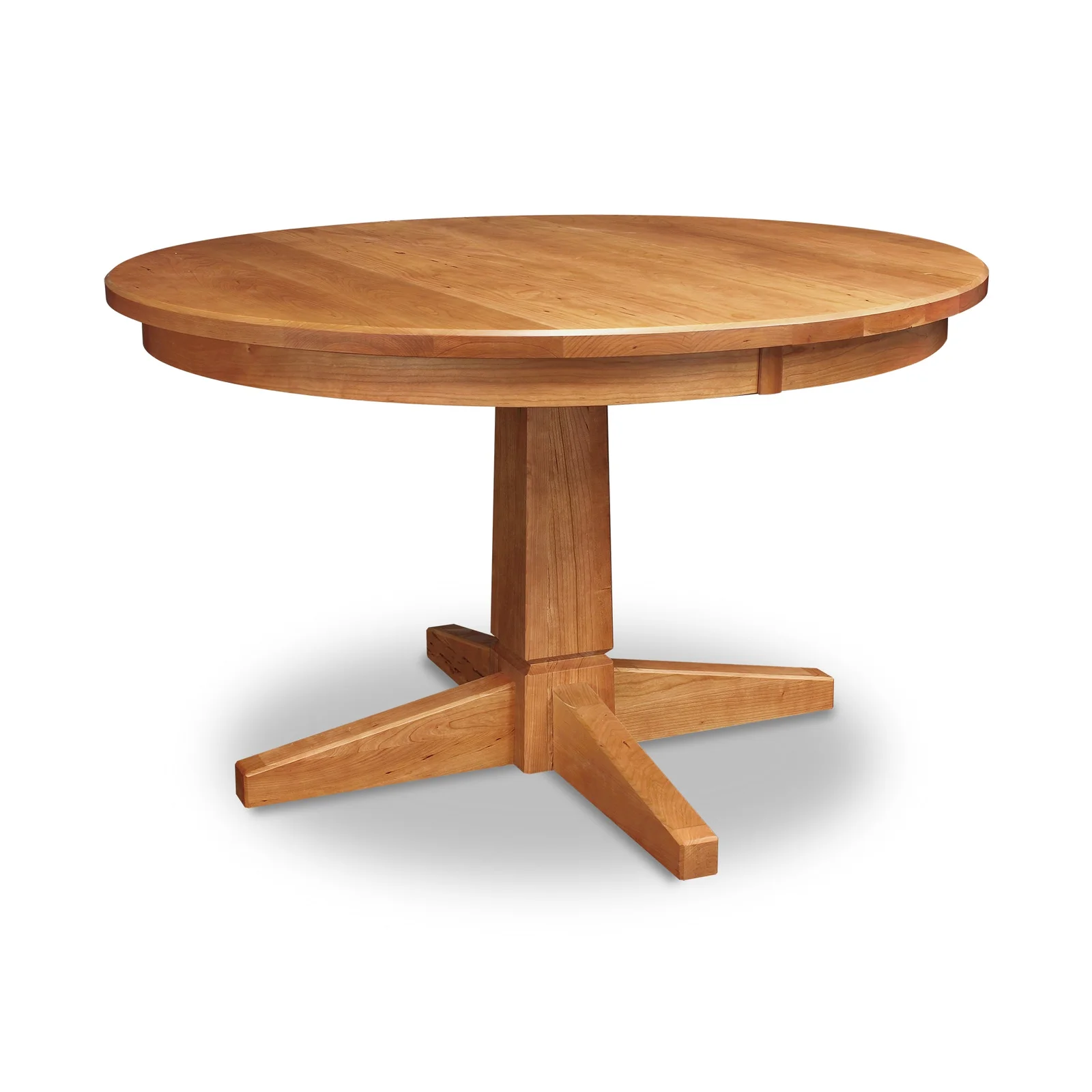 Natural Vermont Single Pedestal Round Solid Top Table by Vermont Woods Studios