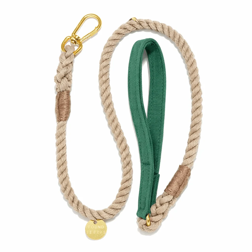 Pine Waxed Cotton Canvas Animal Leash by Found My Animal