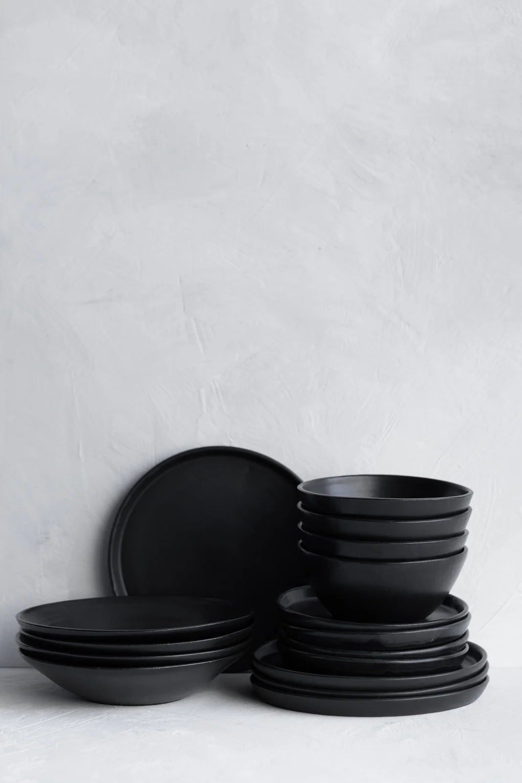 Notary Satin Black Dinnerware Set by Notary Ceramics