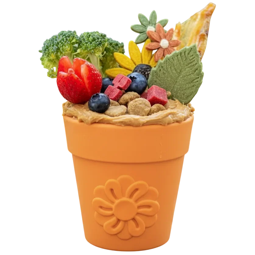 Large Flower Pot eCup Dog Treat Dispenser | Durable USA-Made Enrichment Toy | SodaPup by SodaPup