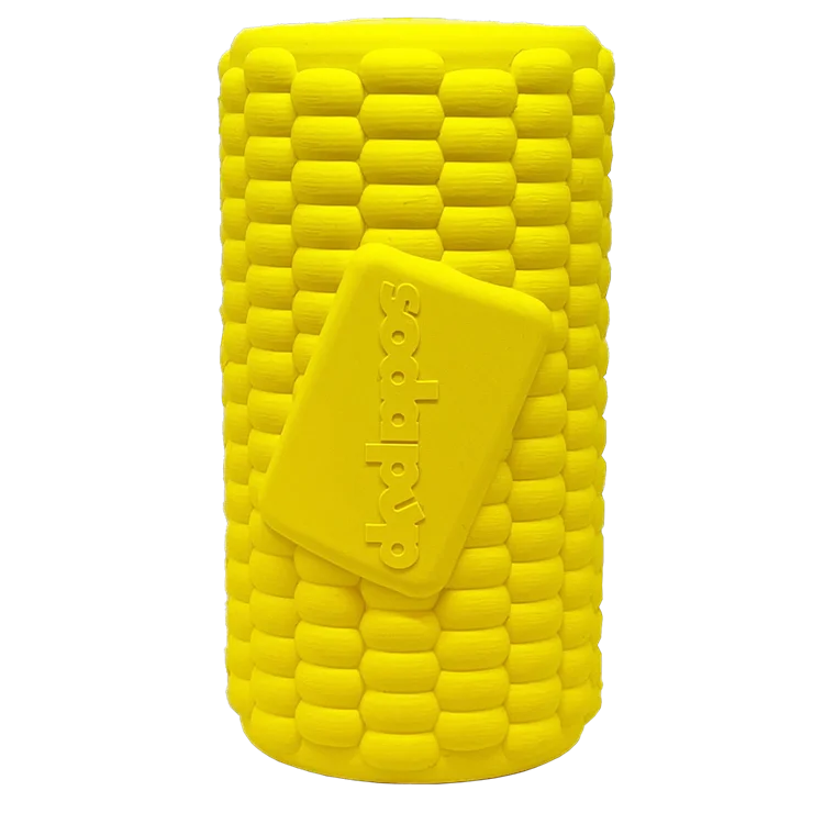 Corn on the Cob Dog Toy - Durable Rubber Treat Dispenser | USA Made by SodaPup