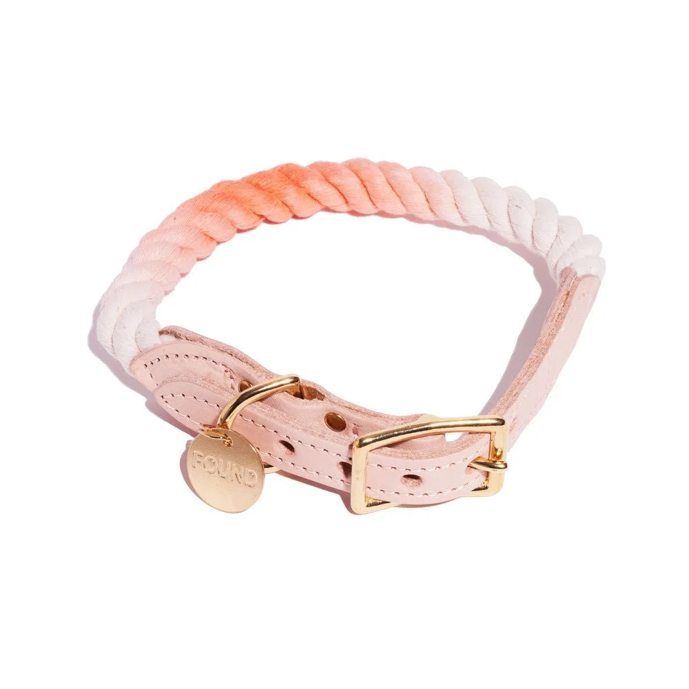 Peach Ombre Cotton Rope Cat & Dog Collar by Found My Animal