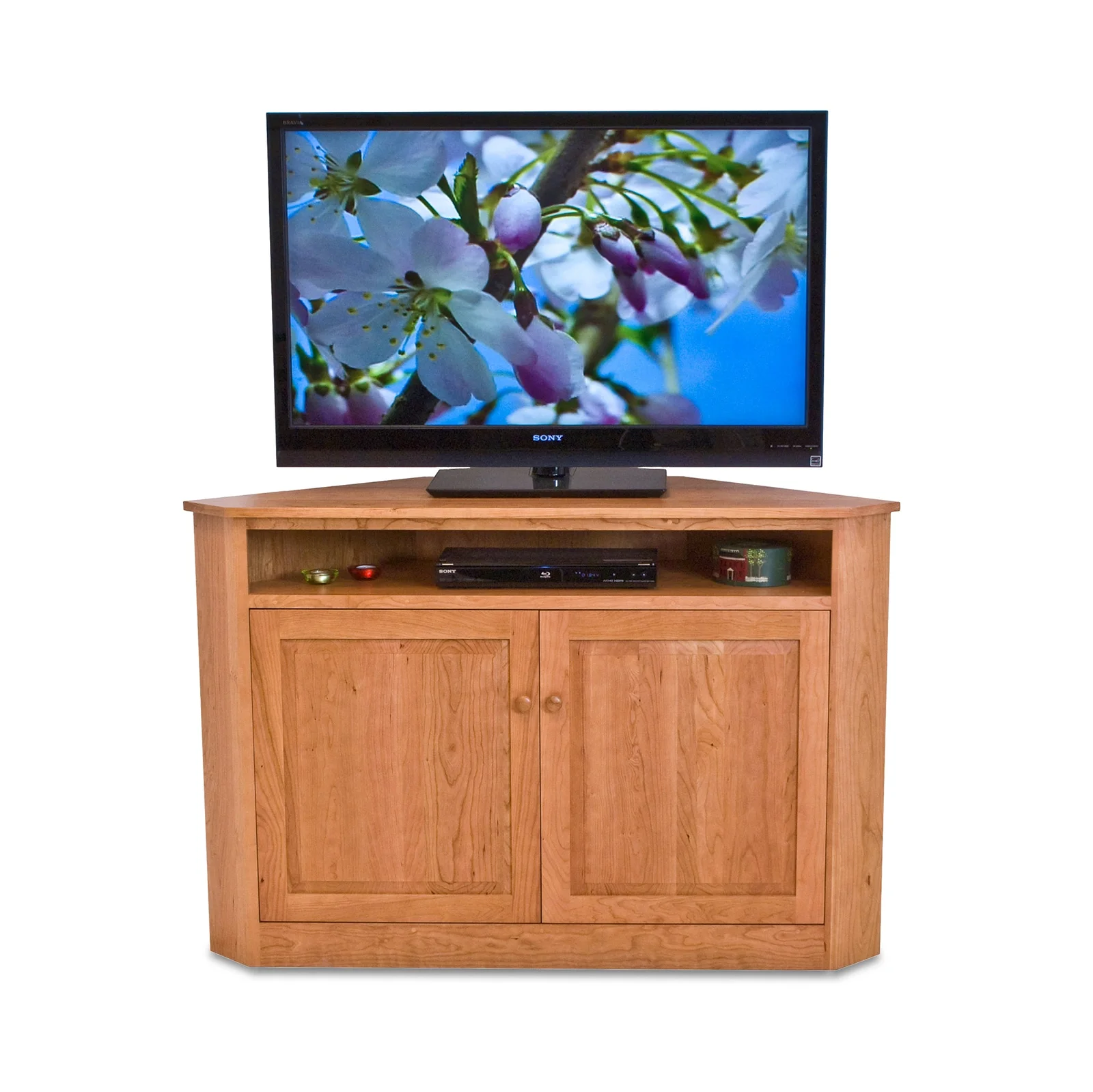 Flat Screen Corner Entertainment Console by Vermont Woods Studios
