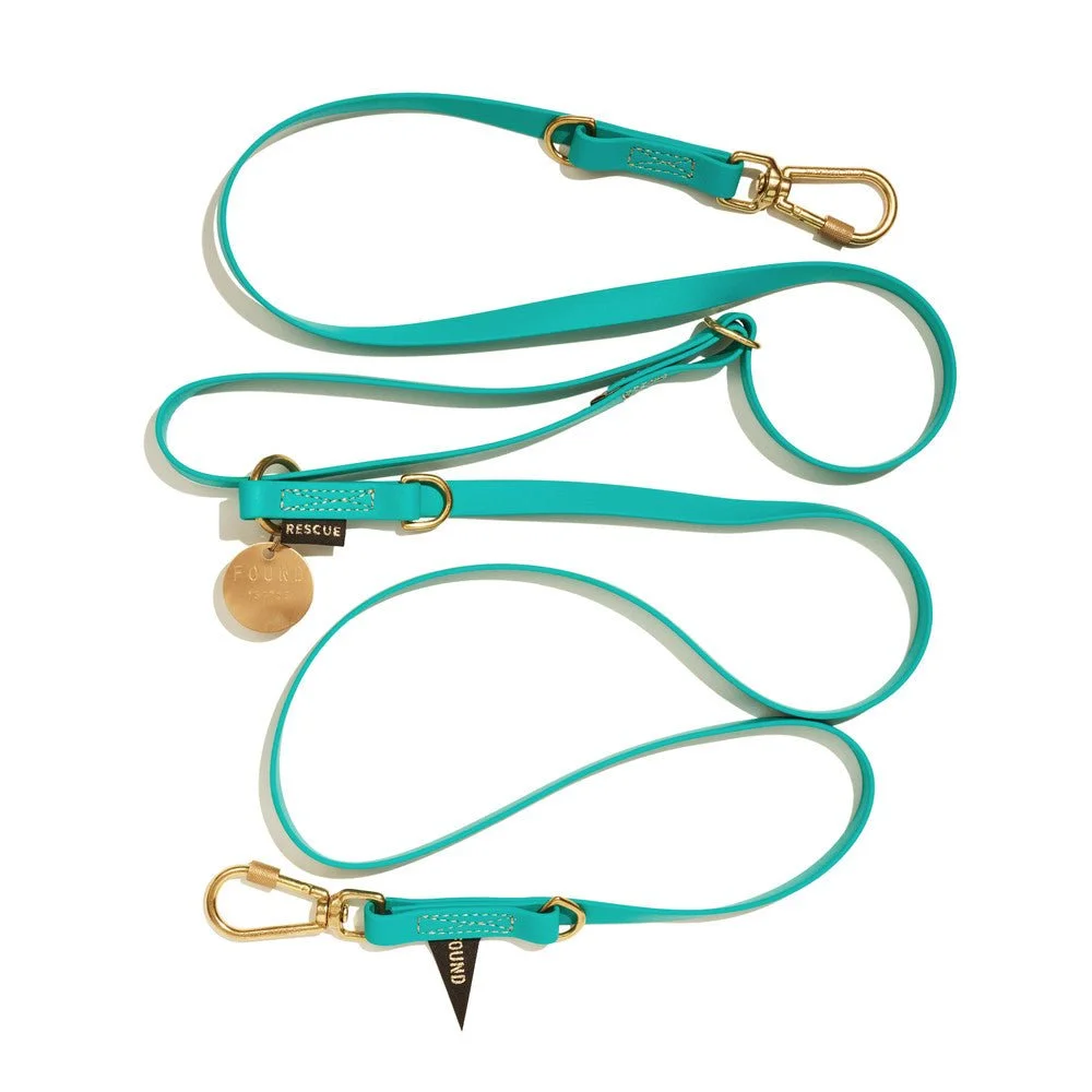 New! Water-Resistant Adjustable 7ft Leash, Aqua | Found My Animal by Found My Animal