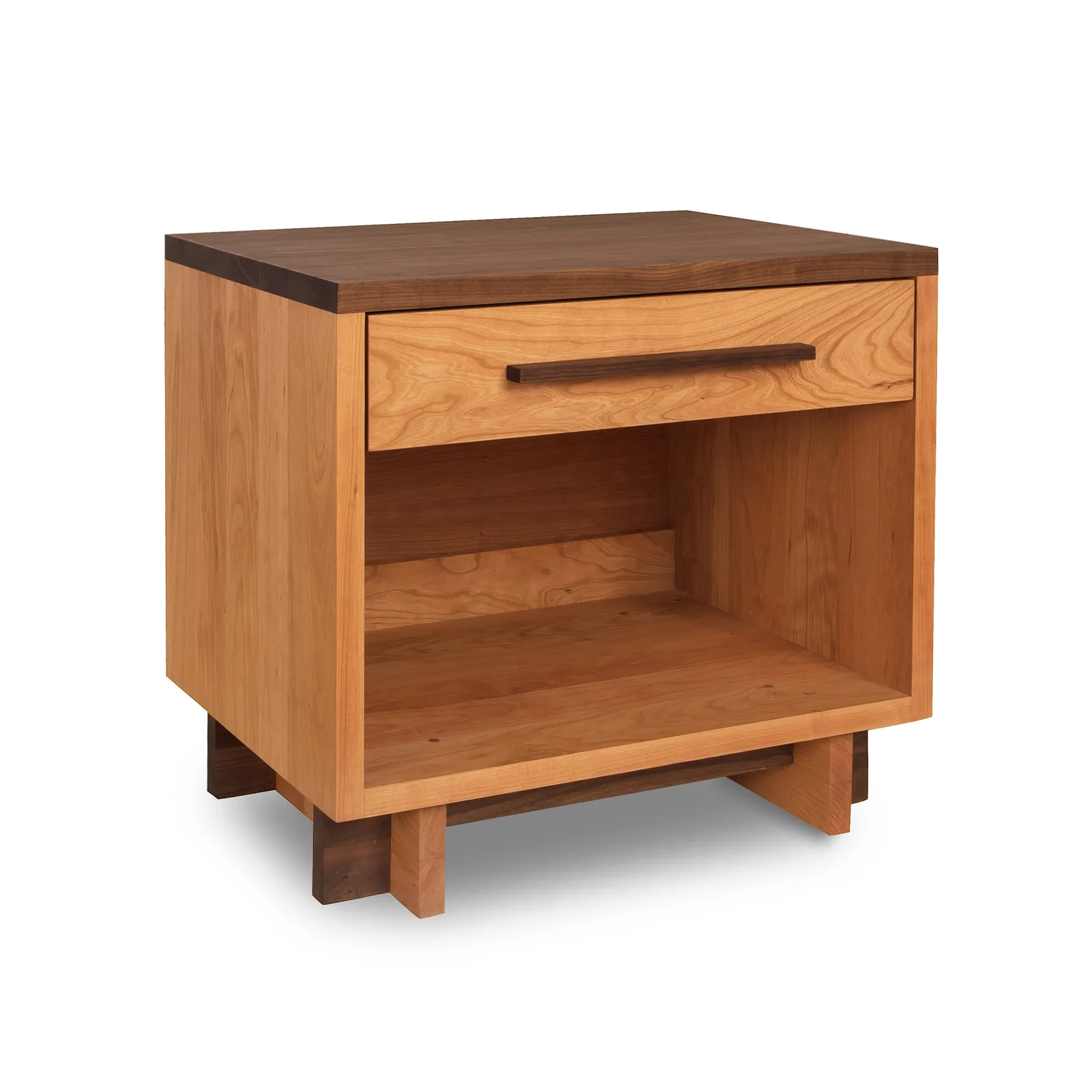 Modern American 1-Drawer Enclosed Shelf Wide Nightstand by Vermont Woods Studios