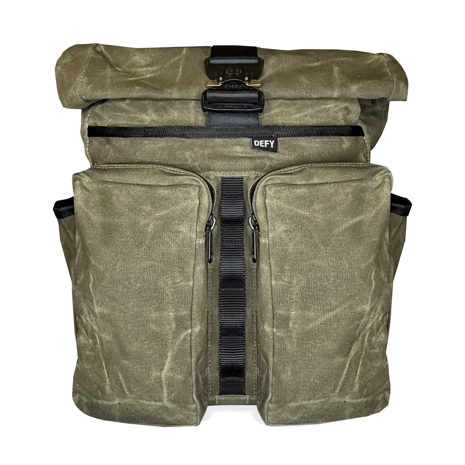 VerBockel 'Day Pack' Roll Top Backpack 2.0 Olive Drab TexWax™ x TexWax™ Autumn Plaid Wax Canvas / Ships in 6-10 Weeks by Defy Bags