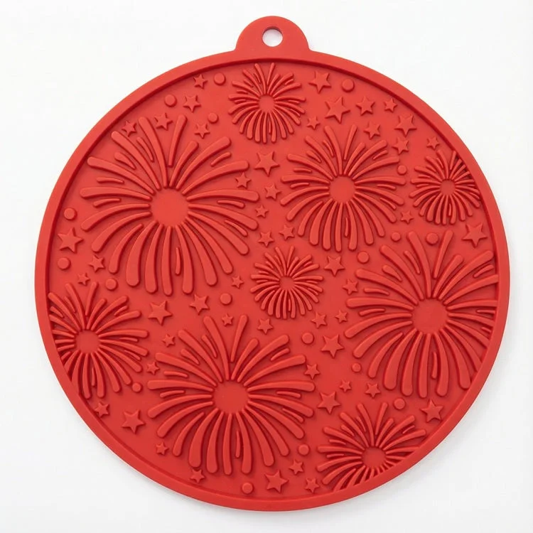 USA-K9 Fireworks Design eMat - Enrichment Lick Mat For Dogs and Cats - with Suction Cups | USA Made by SodaPup