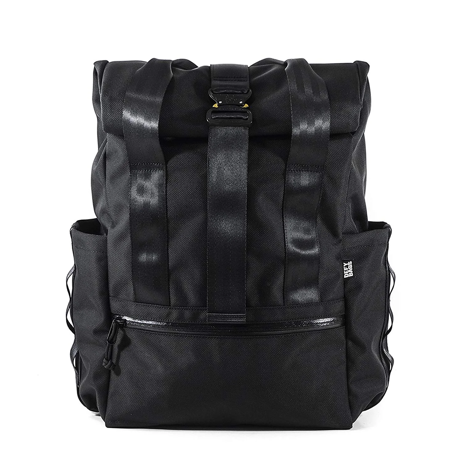 VerBockel Rolltop Backpack 2.0 'Un-Zipped' / Black Ballistic Nylon x ECOPAK™ EPX ’Fire Edition’ / Ships in 6-10 Weeks by Defy Bags