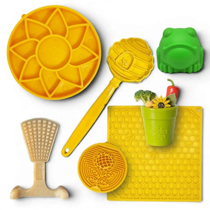 Dog Enrichment Starter Pack - 7 Premium Slow Feeder & Lick Mat Toys | USA Made by SodaPup