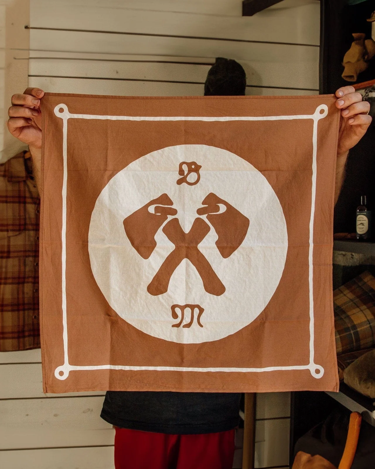 Axe Bandana - Japanese Selvedge - Tobacco by Bradley Mountain