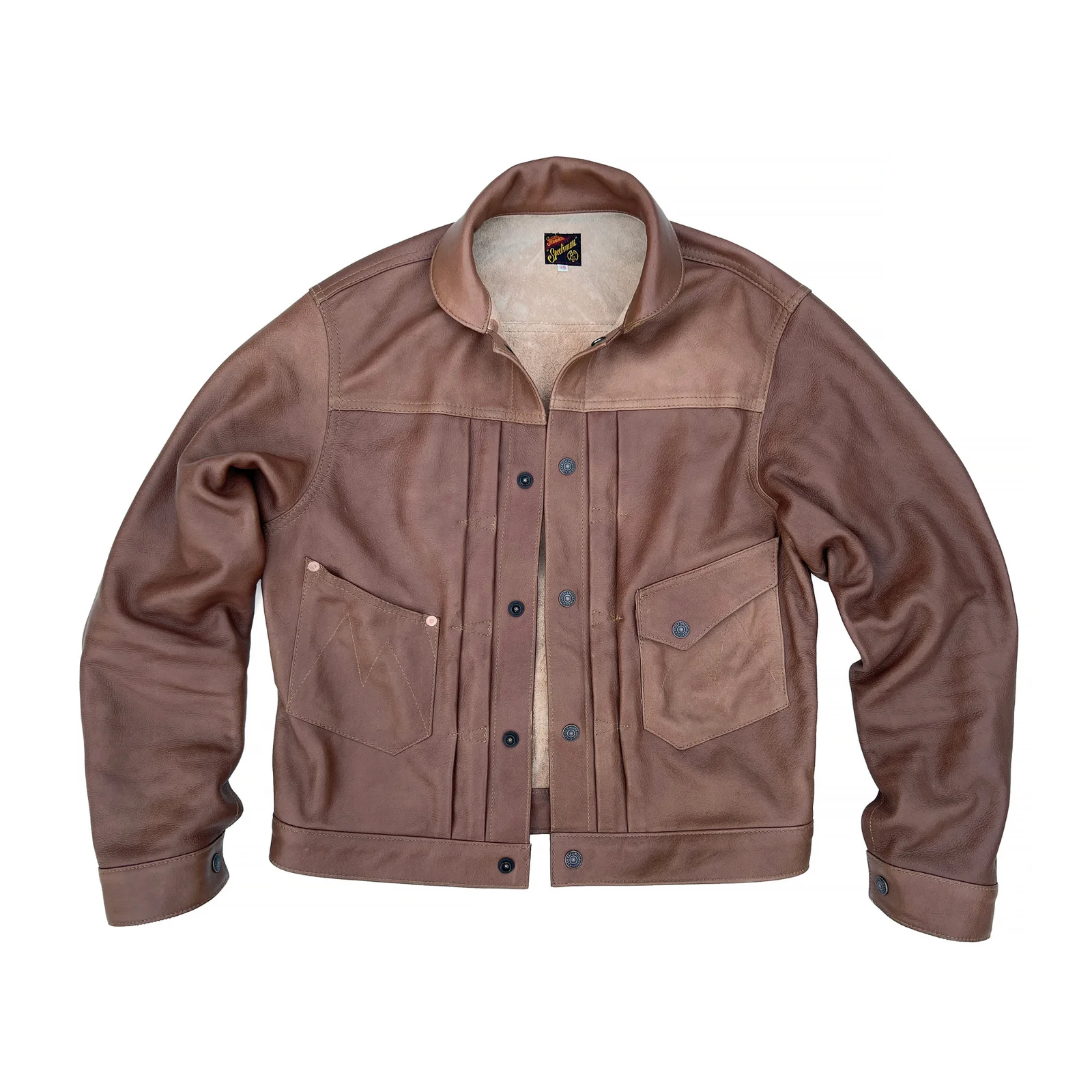 Ranch Blouse "Bison" - Brown Veg-Tan Leather by Mister Freedom