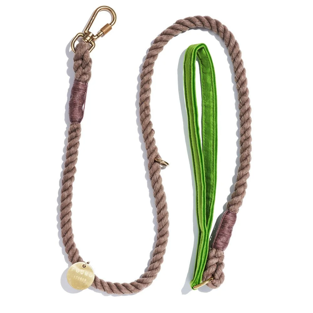 Lime Washable Velvet Animal Leash by Found My Animal