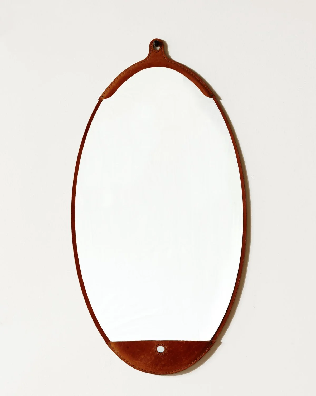 Fairmount Leather Long Oval Mirror by Lostine