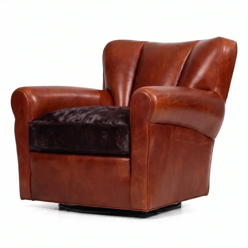 Irvington Swivel Chair in Mont Blanc & Catalina by Moore & Giles