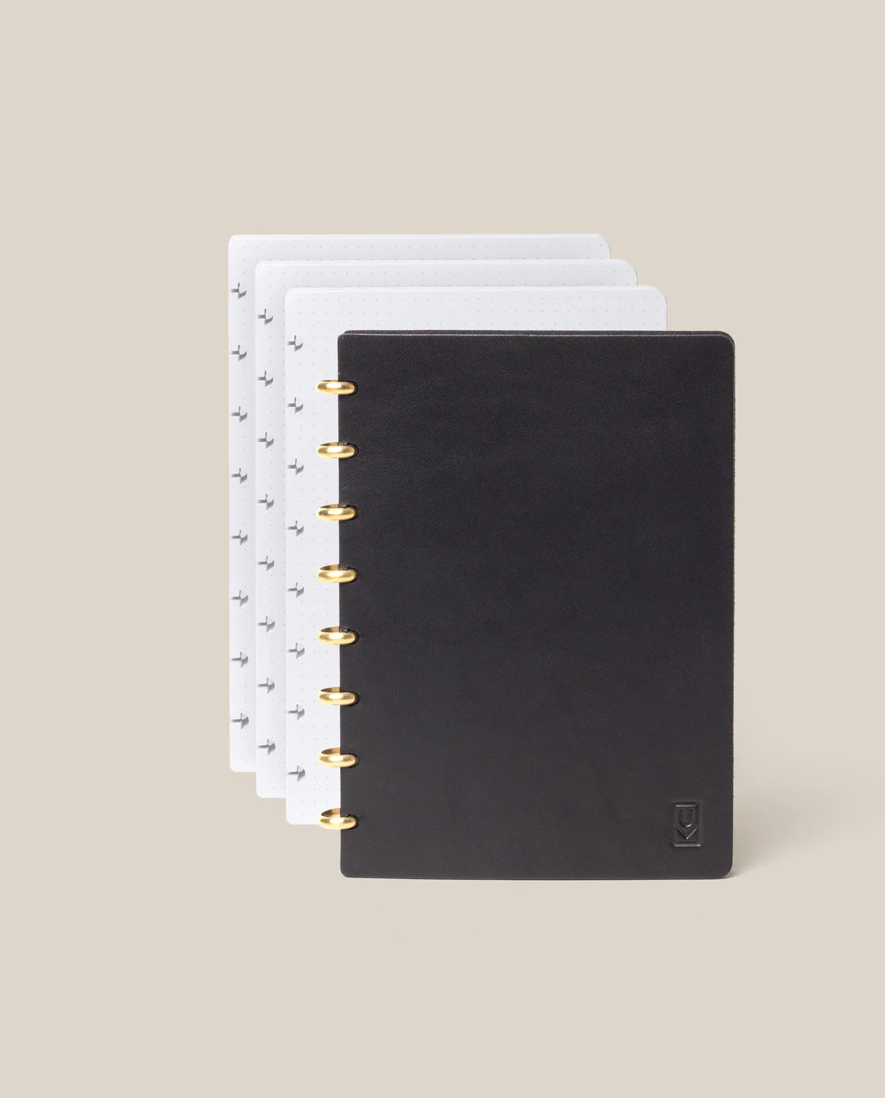 Discbound Heirloom Journal + 3 Refills (Black Leather - Standard 6" x 8.5") by Ugmonk