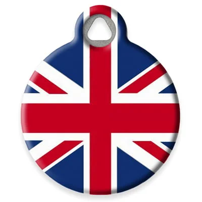 British Flag Pet ID Tag by Dog Tag Art by Lupine Pet