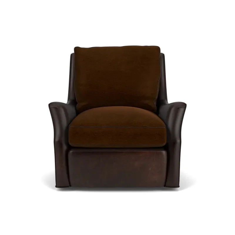 Hamilton Swivel Chair - Mohair & Leather by Moore & Giles