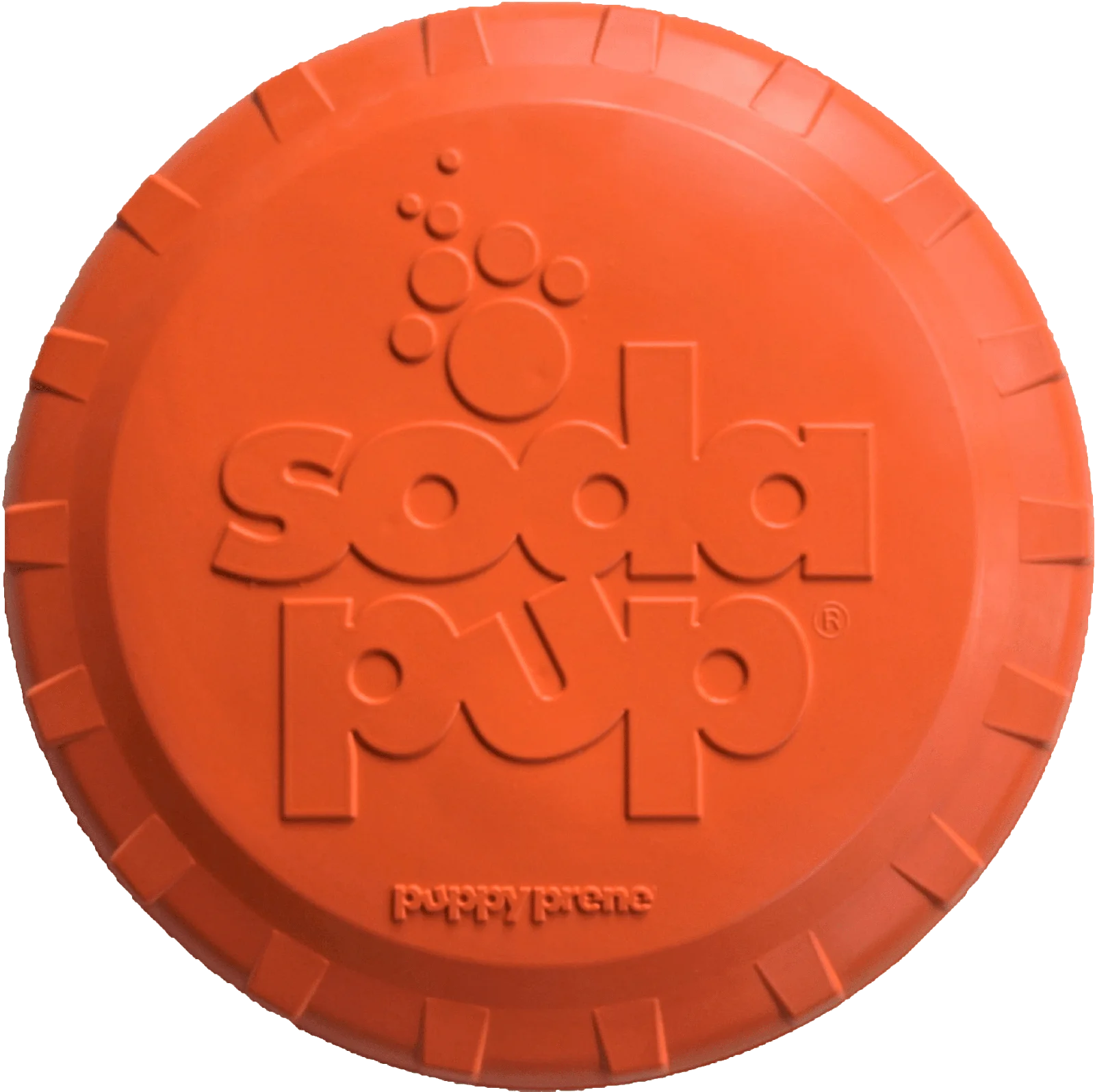 Bottle Top Flyer Rubber Frisbee for Dogs | Orange | Vet Approved | USA Made by SodaPup