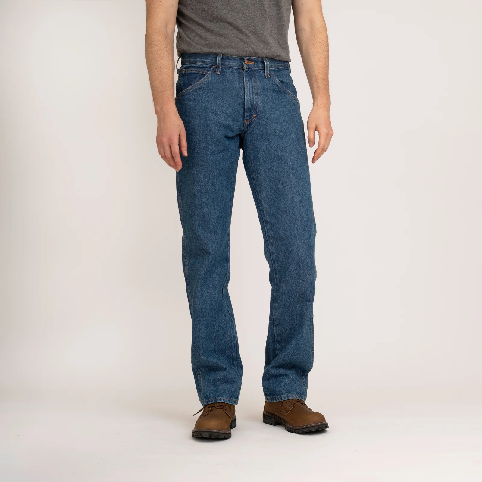 #105 American Made Jean REGULAR FIT 14 oz. Dark Stone Washed Five Pocket Jean by Round House