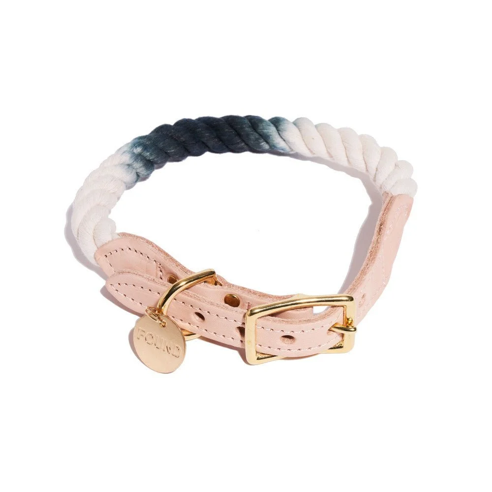 Marine Green Ombre Cotton Rope Cat & Dog Collar by Found My Animal
