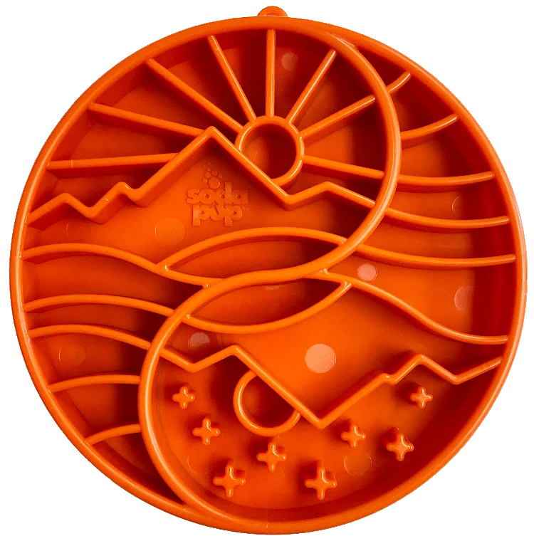 Sun and Moon eTray - Shallow Slow Feeder Dog Bowl for Enrichment | USA Made by SodaPup