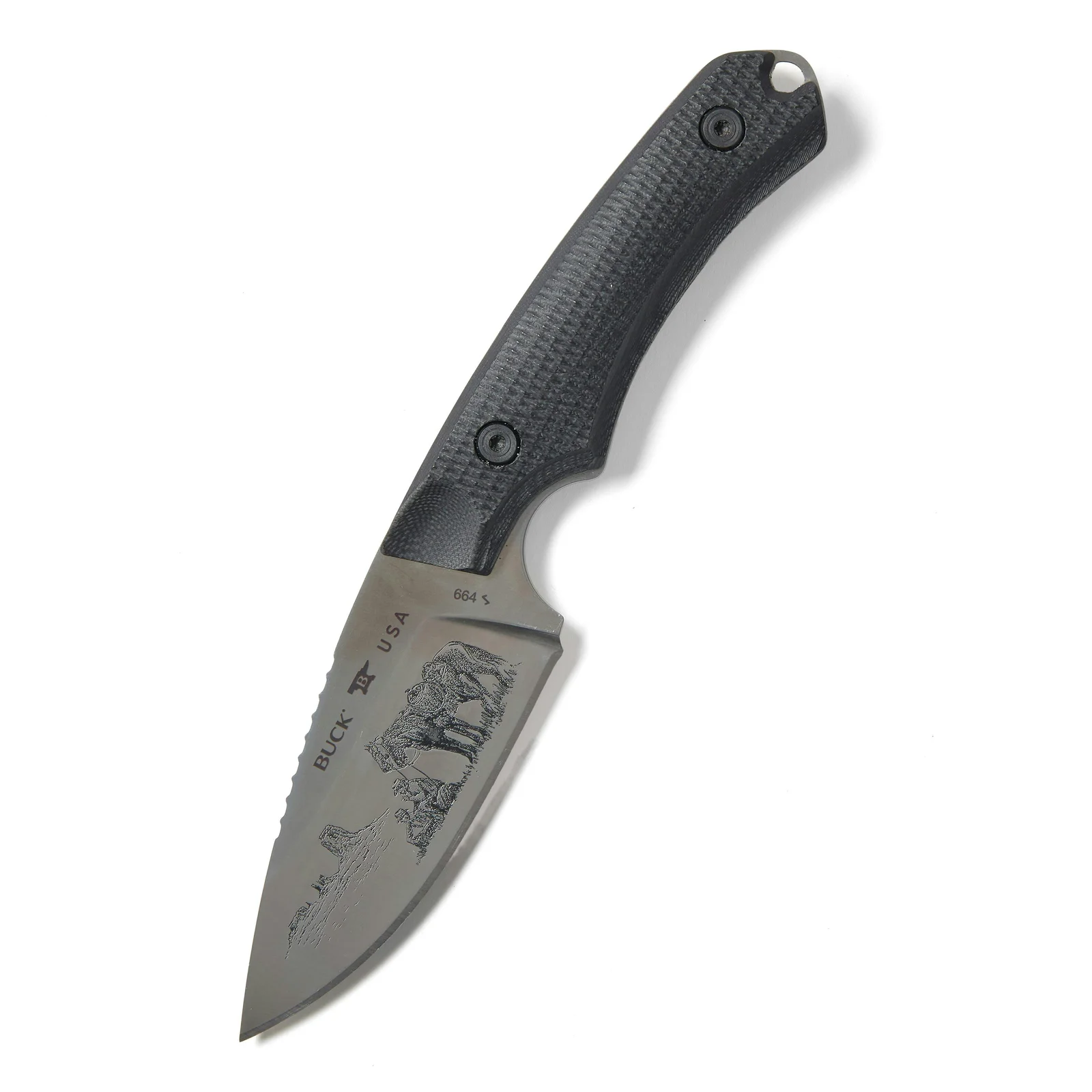 Custom Engraved 664 Fixed Blade Knife by Buck Knives