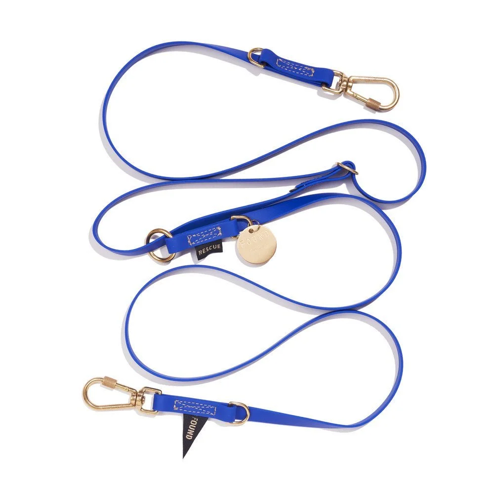 New! Water Resistant Adjustable 7ft Leash, Bright Blue | Found My Animal by Found My Animal