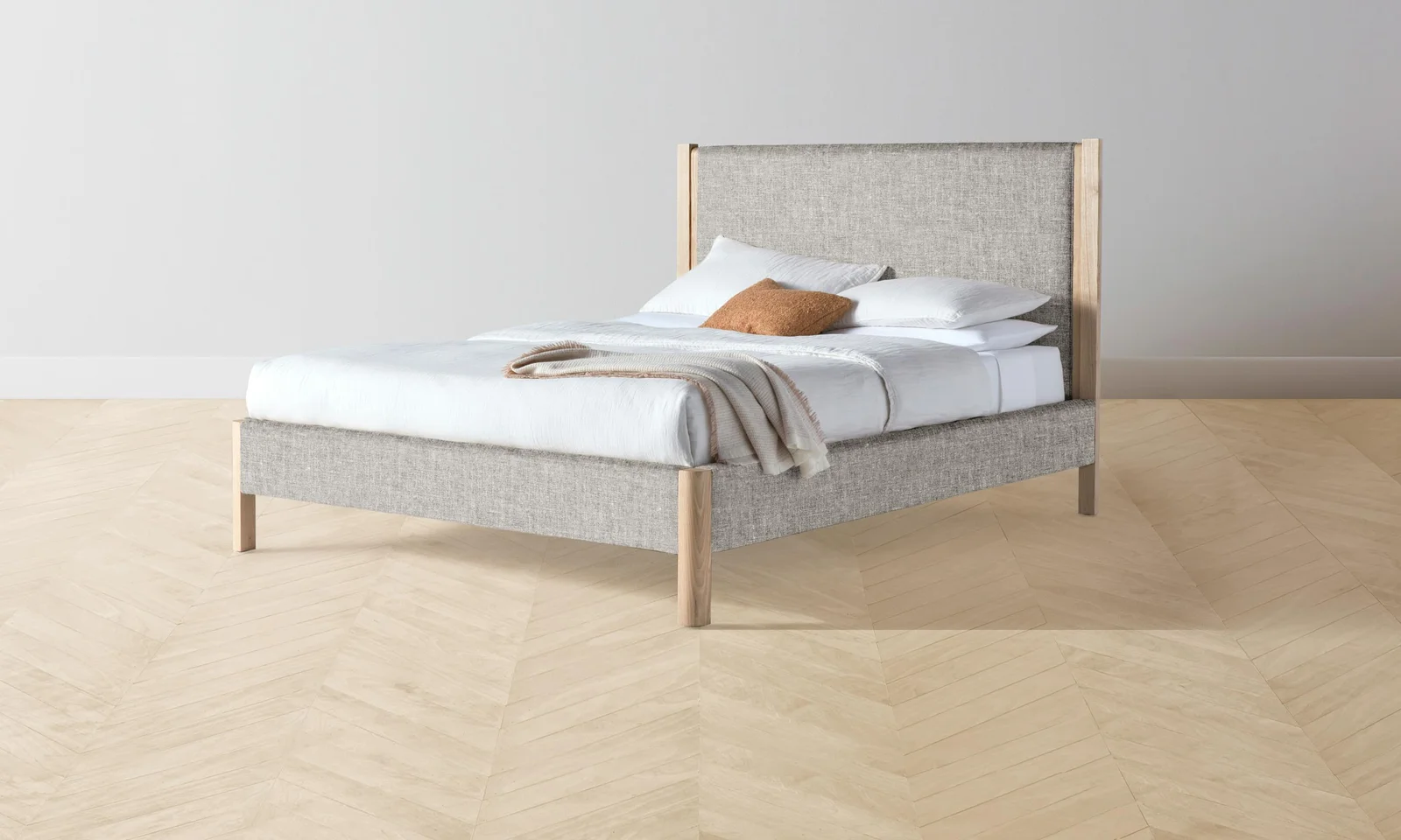 The Thompson Bed - Heritage Belgian Linen Agate by Maiden Home