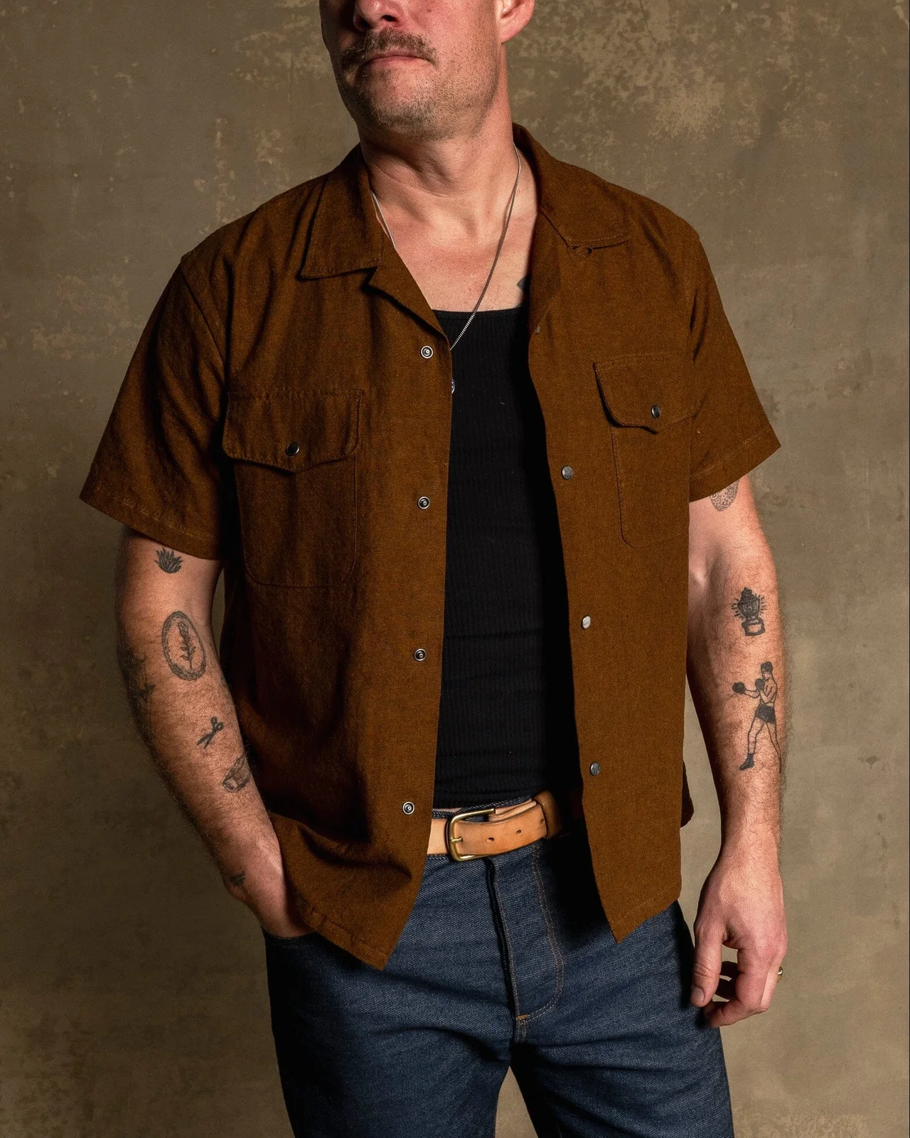Wally Camp Shirt - Bark Pearl Snap by Bradley Mountain