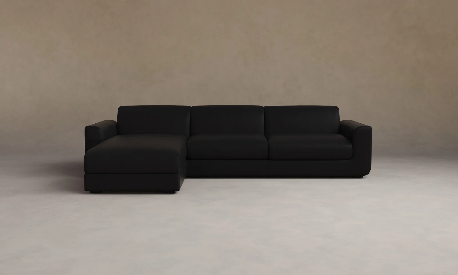 The Marcello Sectional - Costa Leather Jet by Maiden Home