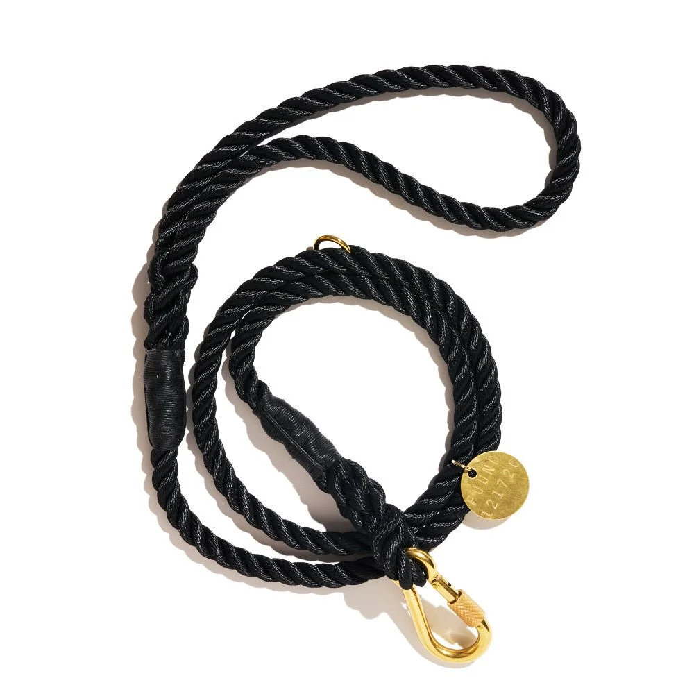 Black Rope Dog Leash, Standard by Found My Animal