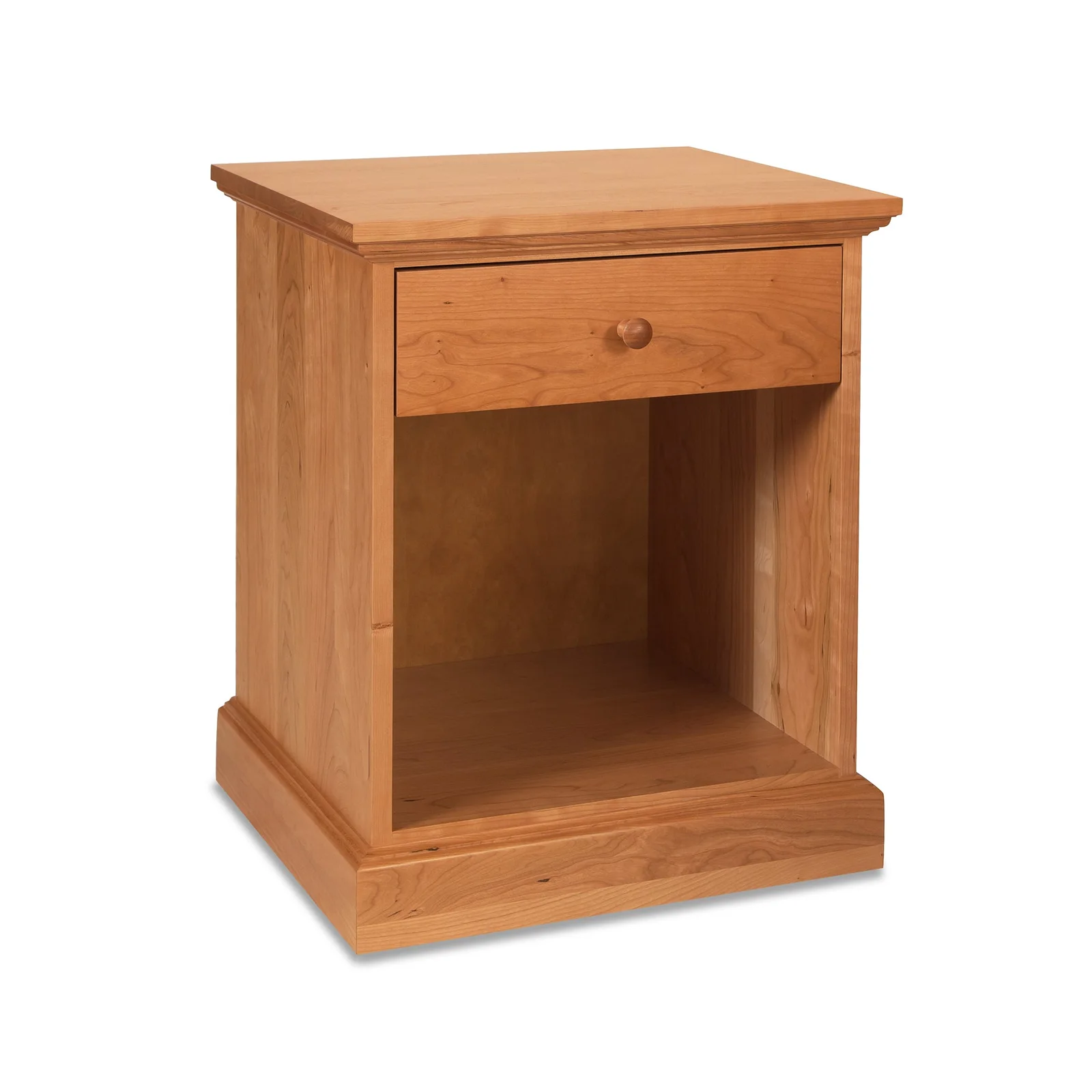 New England Shaker 1-Drawer Enclosed Shelf Nightstand by Vermont Woods Studios
