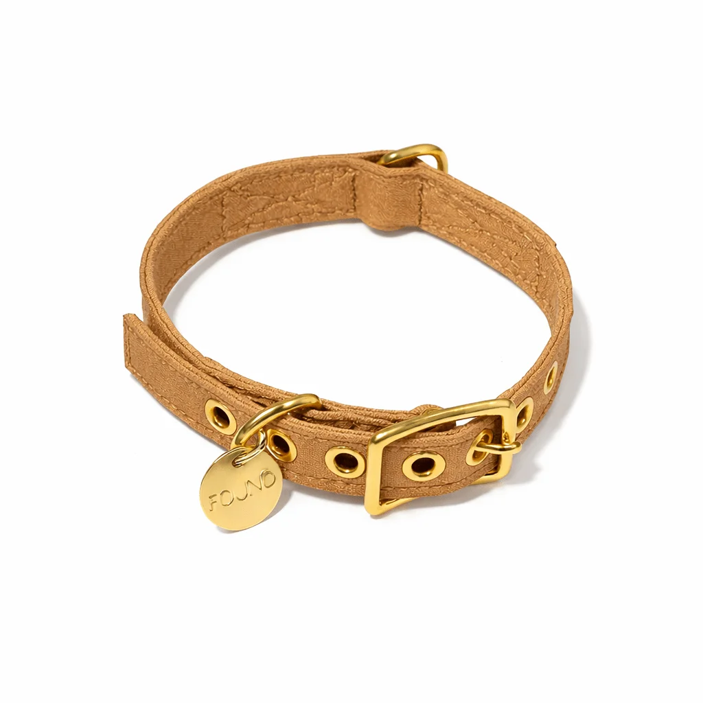 Khaki Cotton Canvas Cat & Dog Collar by Found My Animal