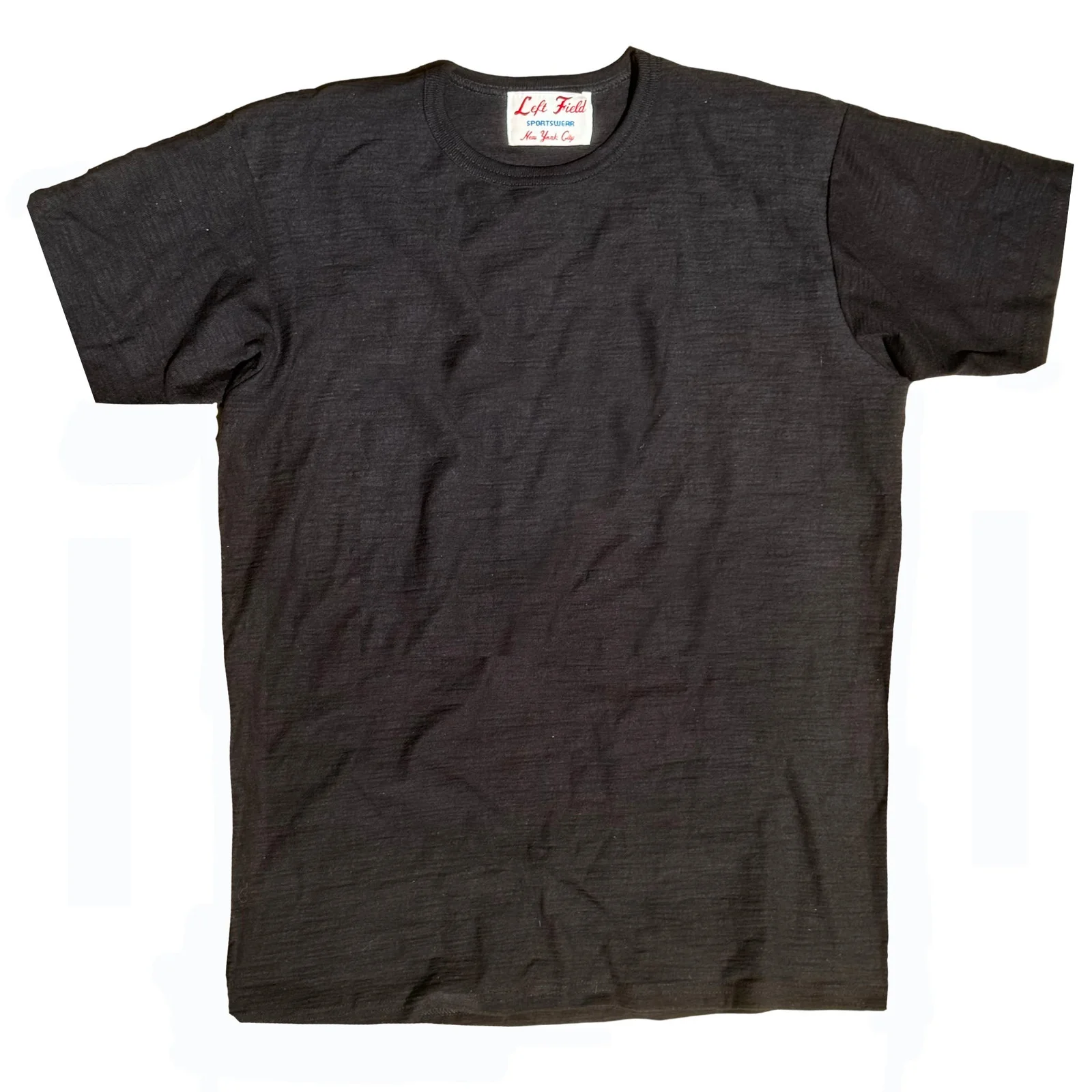 Black super slub heavyweight Wakayama knit Tee by Left Field NYC