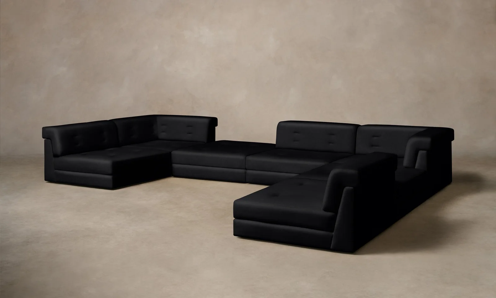 The Forma Modular Sectional - Costa Leather Jet by Maiden Home