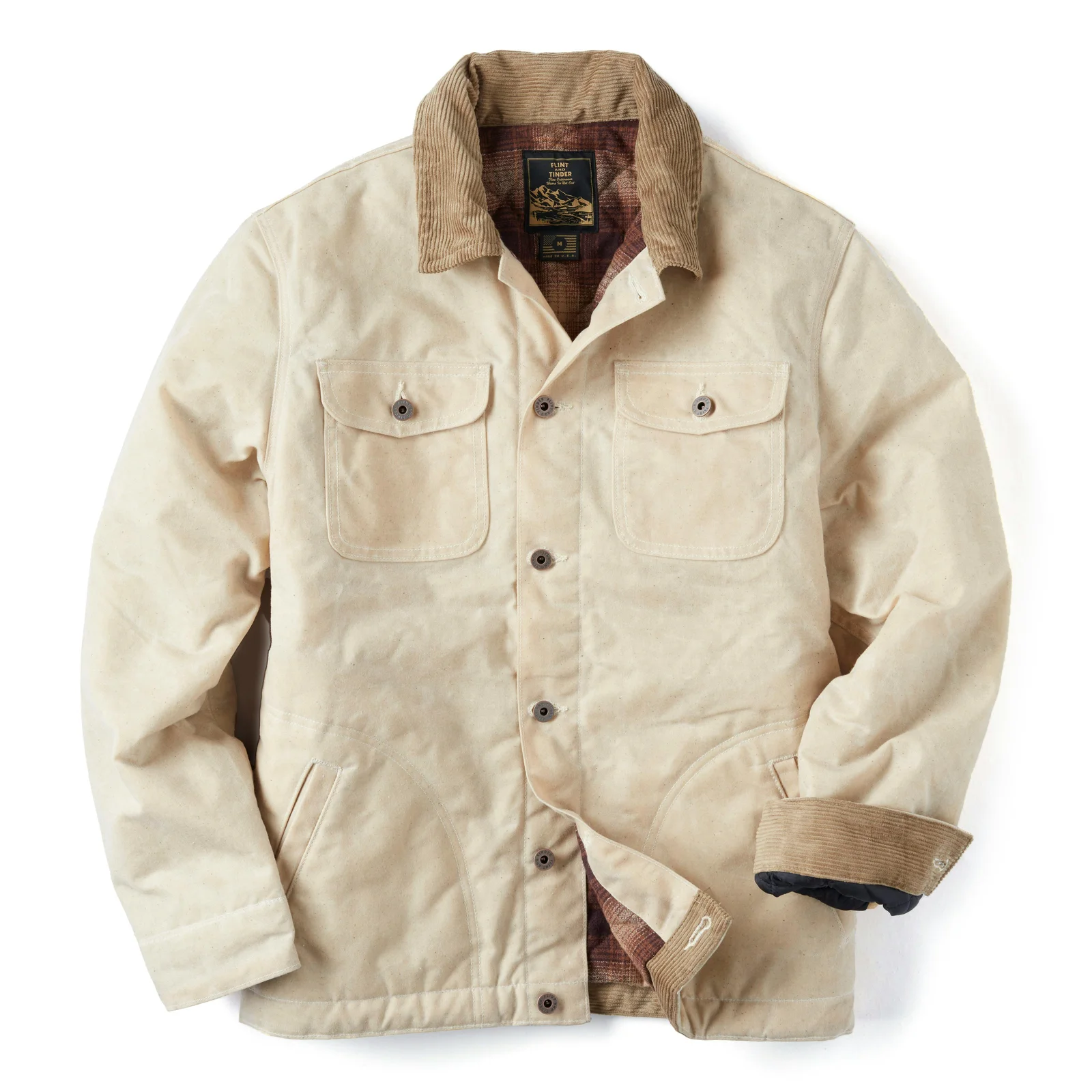 Flannel-Lined Quilted Waxed Rancher Jacket by Flint and Tinder