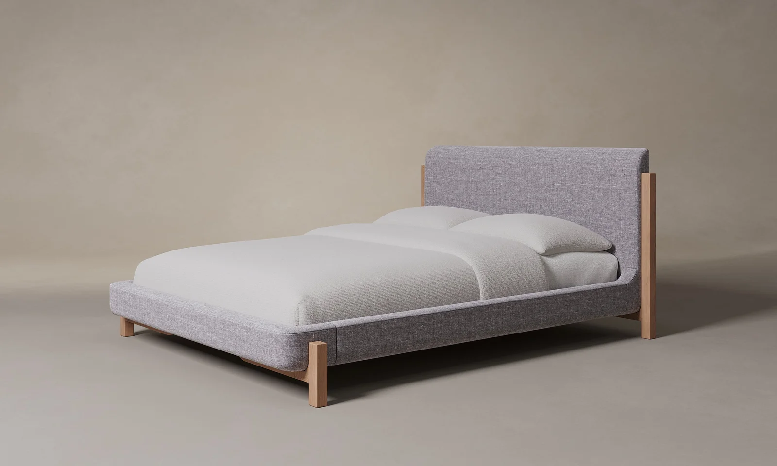 The Irene Bed - Heritage Belgian Linen Agate by Maiden Home