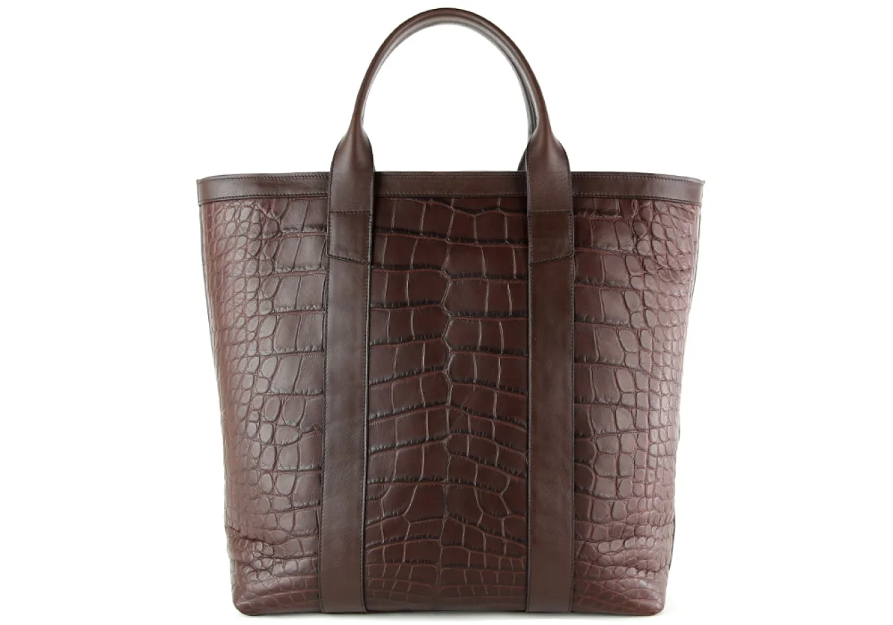 Alligator Zipper Tote Bag by Frank Clegg Leatherworks