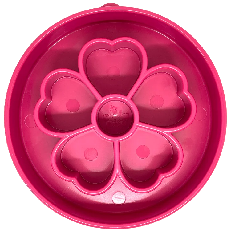 Flower eBowl Deep Slow Feeder Dog Bowl for Enrichment | USA Made by SodaPup