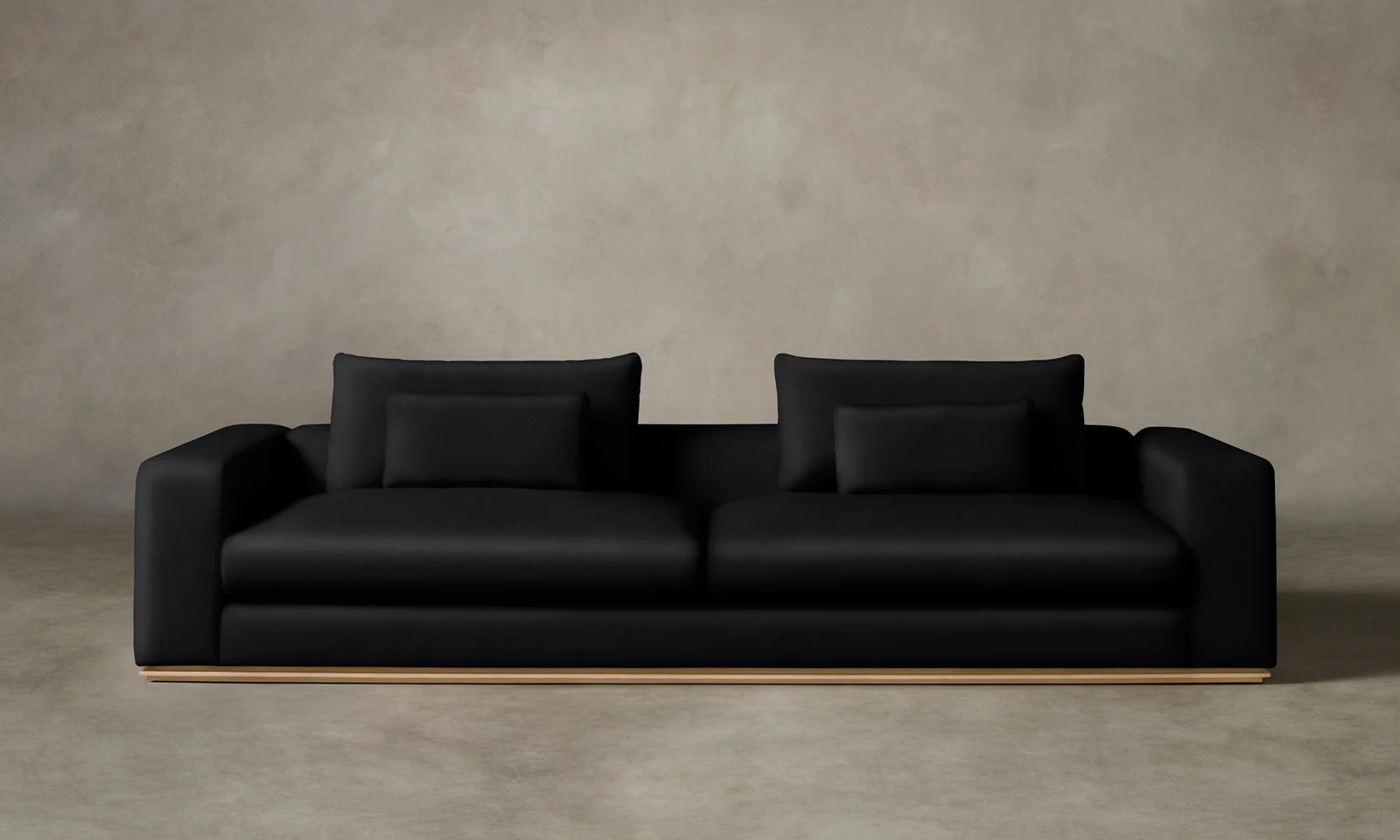 The Nicola Sofa - Costa Leather Jet by Maiden Home