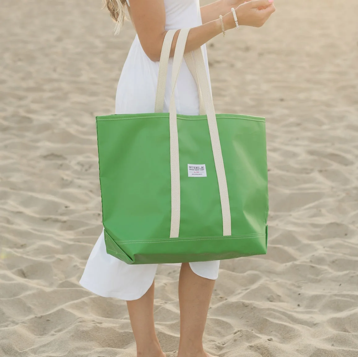 Lime Green Water-Resistant Steeletex Tote by Steele Canvas