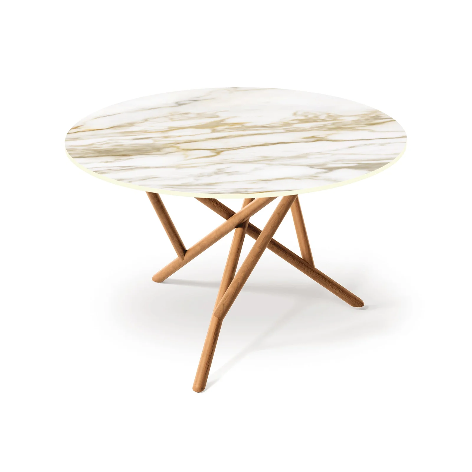 Baton Round Sintered Stone Top Table by Vermont Woods Studios