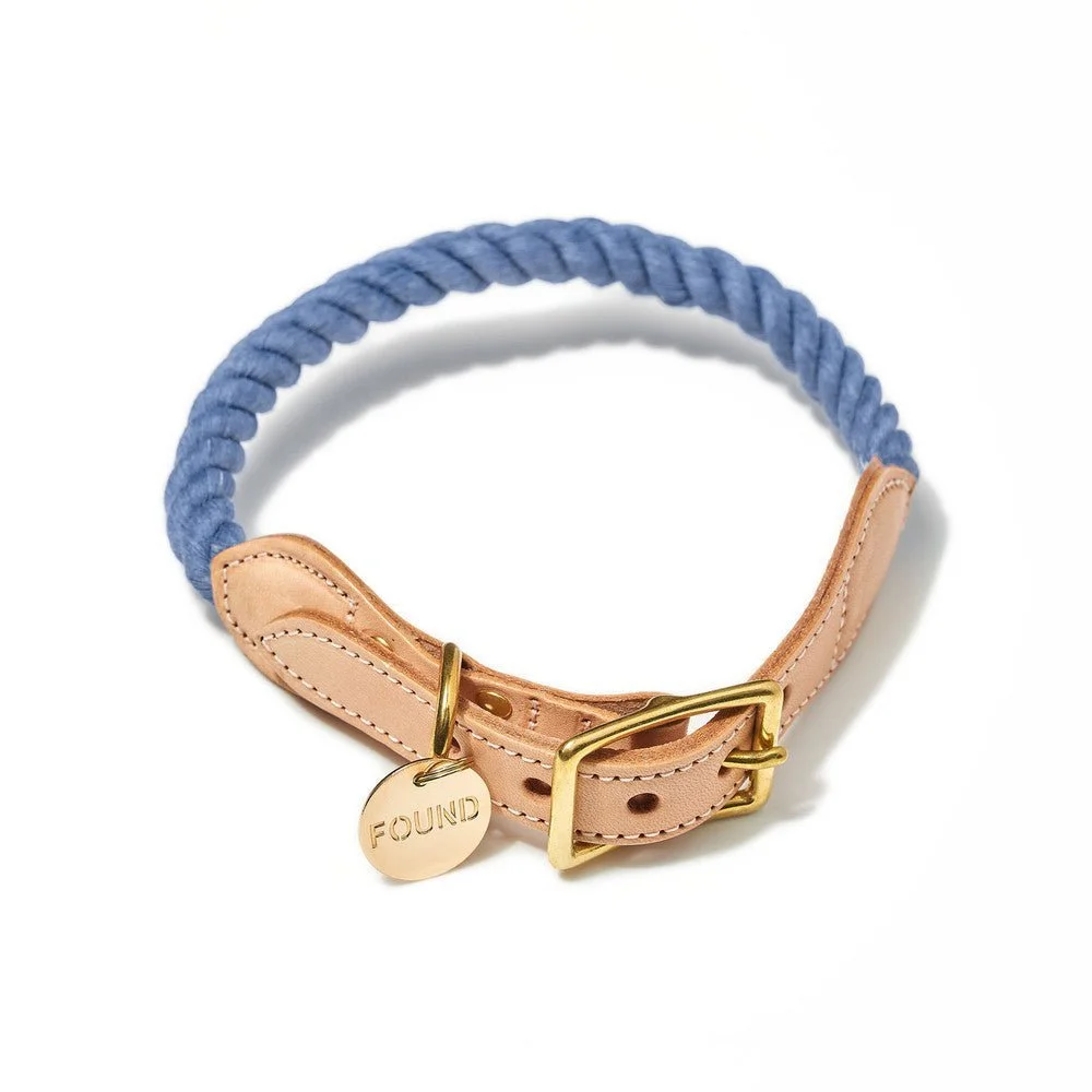 Blue Jean Up-Cycled Rope Cat & Dog Collar by Found My Animal