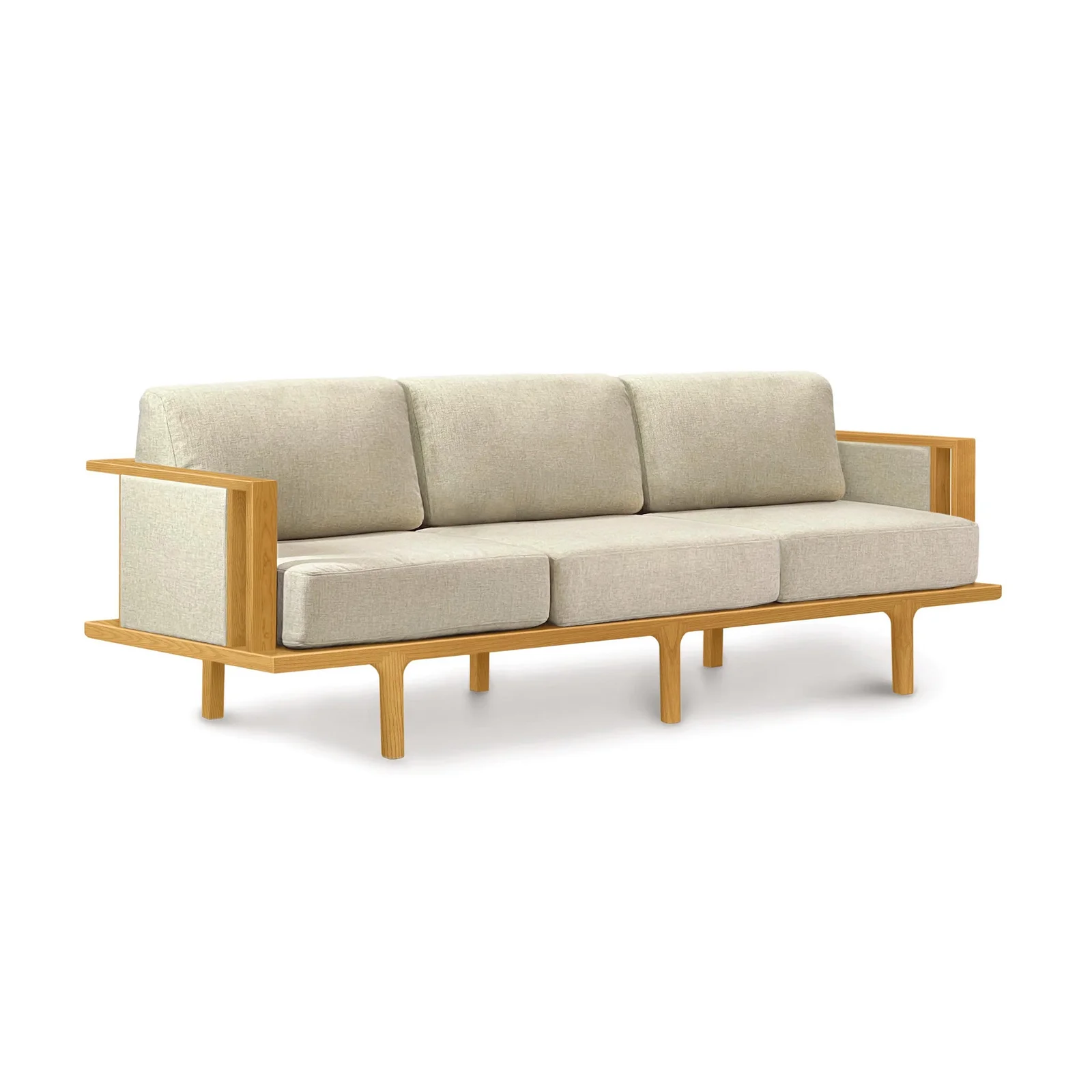 Sierra Upholstered Sofa with Upholstered Panels by Vermont Woods Studios