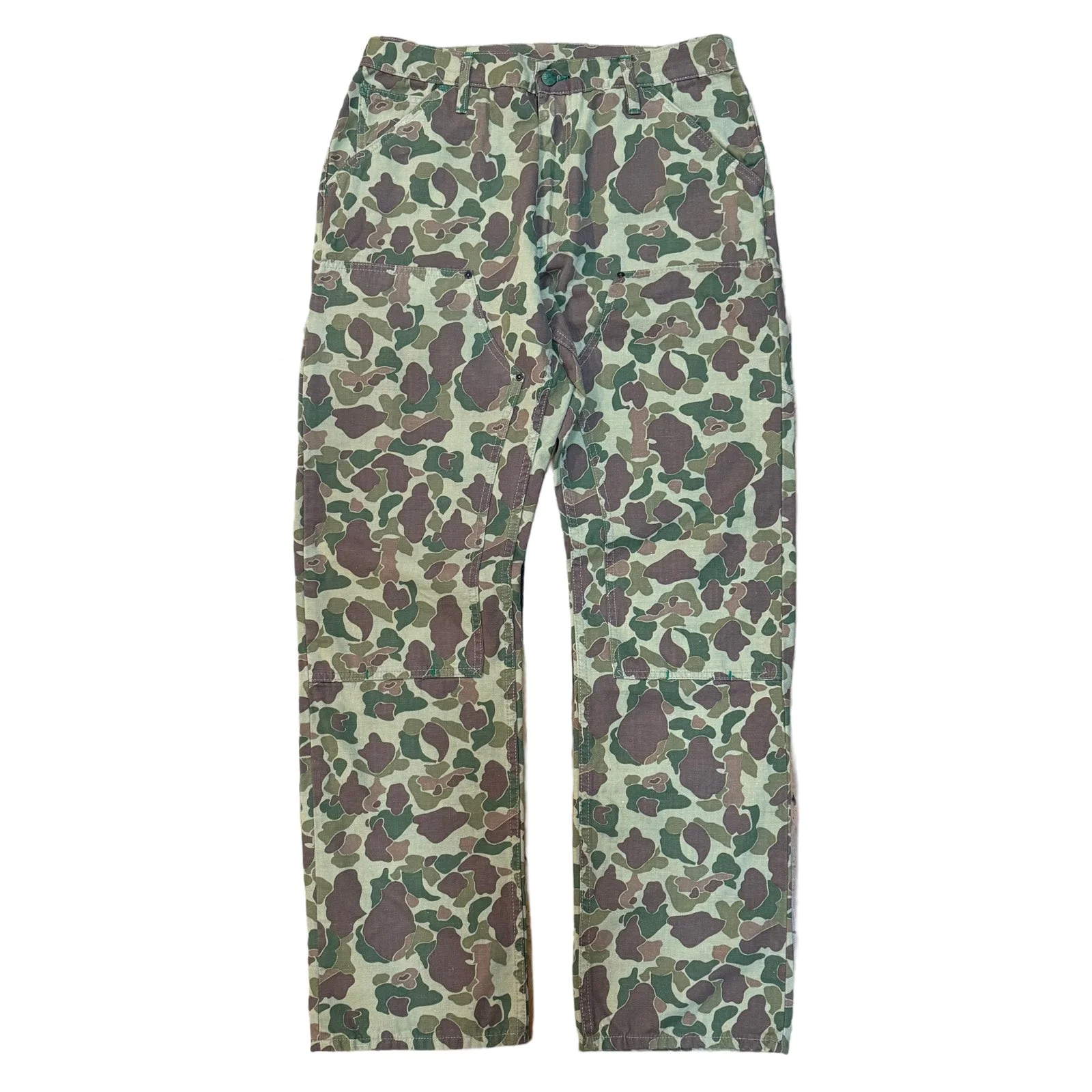 Camouflage "Frog Skin" Japanese Fabric Double Knee Work Pant - Size up for a looser fit by Left Field NYC