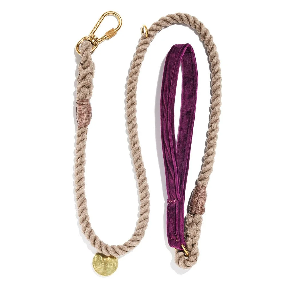 Vintage Purple Washable Velvet Animal Leash by Found My Animal